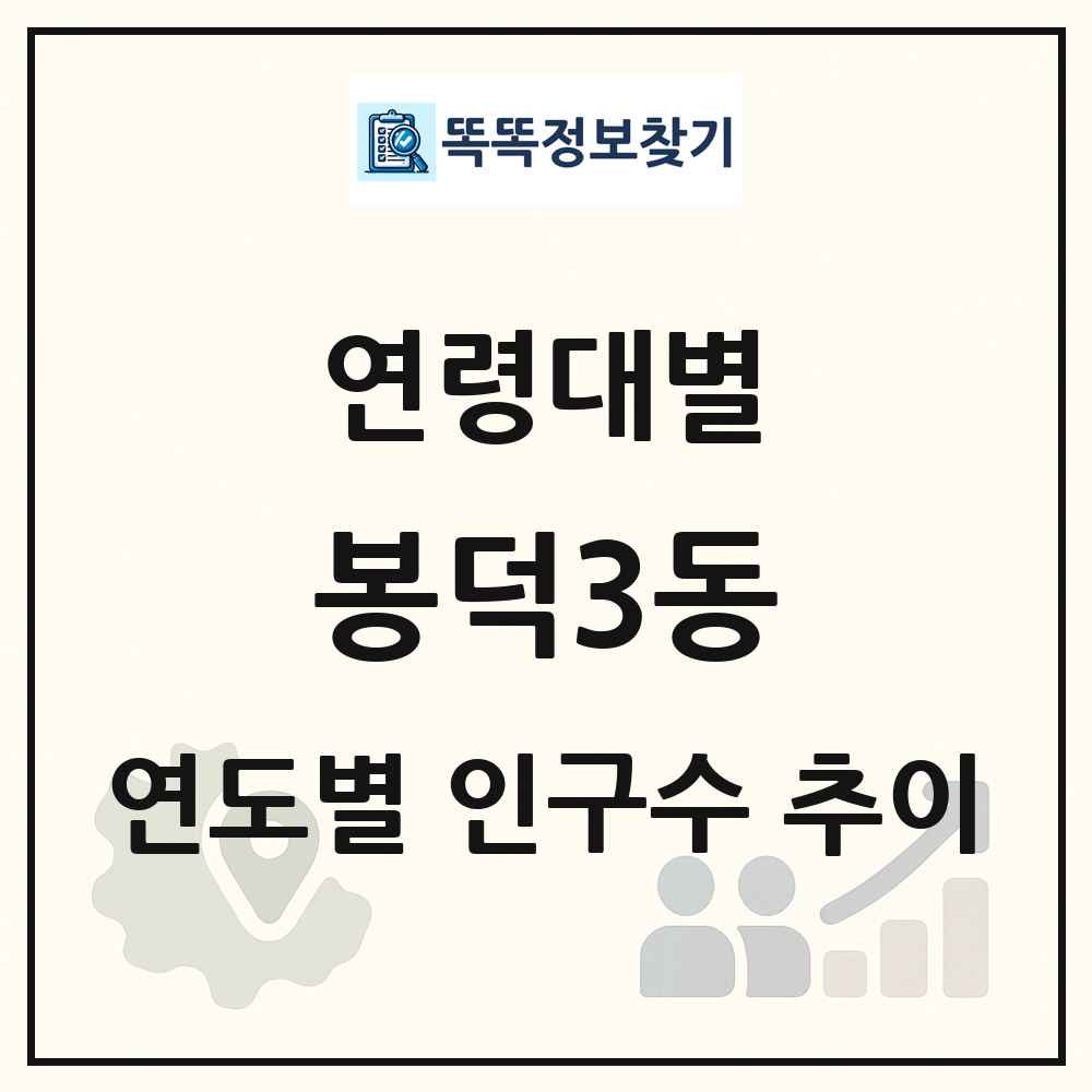 봉덕3동 생애주기별 인구수 링크 그림